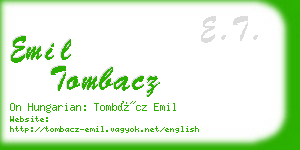 emil tombacz business card